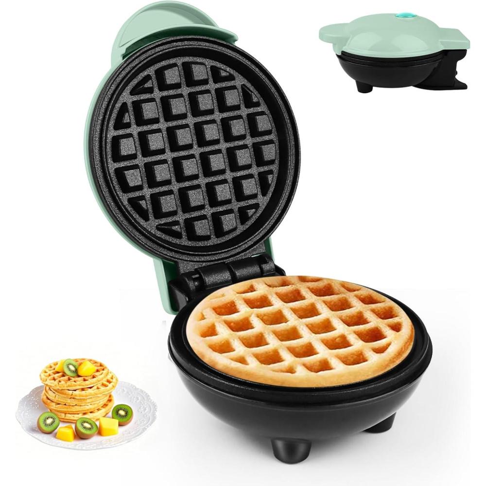image:imageMini Gaufrier Diamtre10 cm 220 V 350 W Petit Gaufrier ClassiqueChauffage Double Face Gaufre Single Petit Adapt Aux Voyages