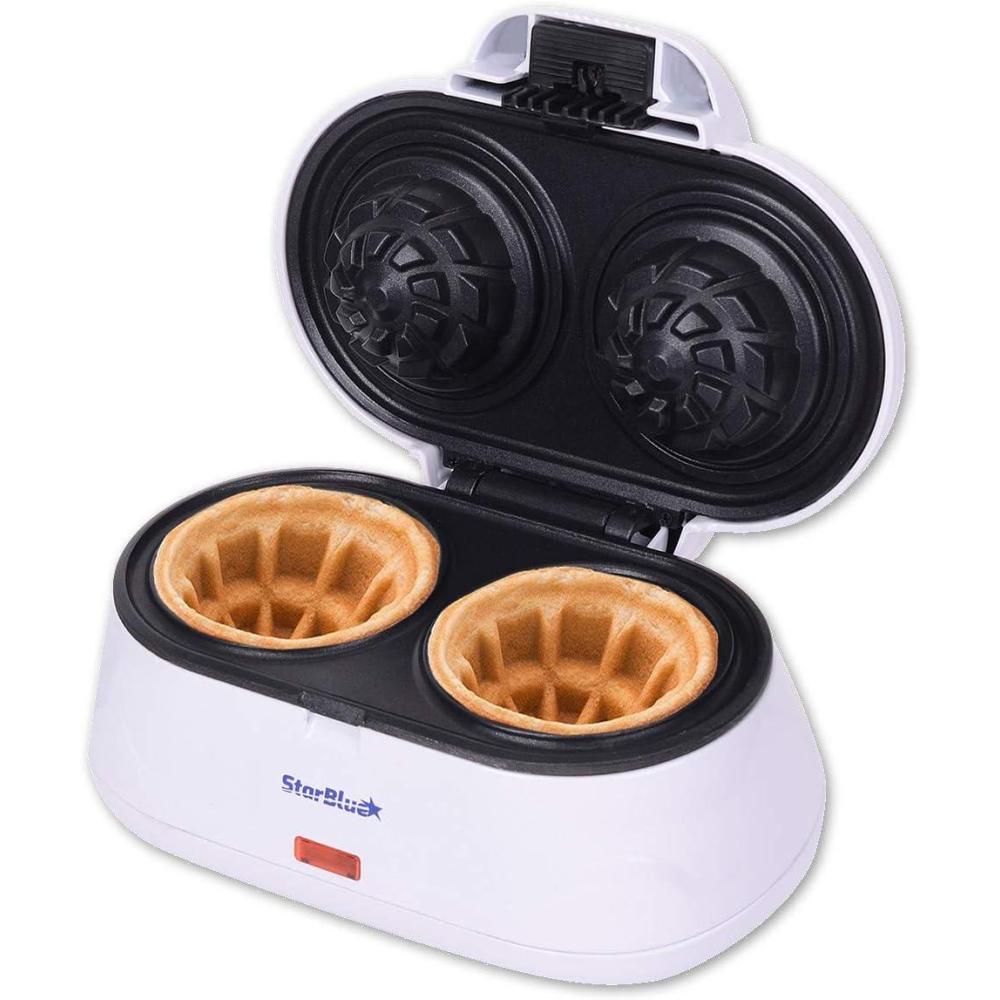 image:imageStarBlue Double Gaufrier Pour Gaufres En Forme De Coupelle Cadeau Ideal 220240 V 5060 Hz 1200 W Prise UK Adaptateur De Prise Europeenne Inclus