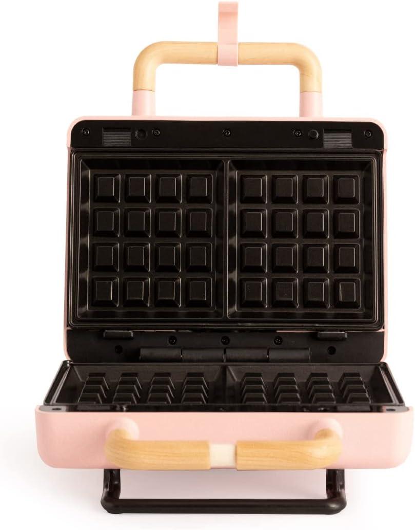 image:imageCREATESTONE STUDIOSandwichGrill et gaufrier quadruple vert sauge 3 plaques interchangeables Grill Gaufre et Sandwich revtement antiadhsif ouverture 180 4 tranches rtro 1600WRose Pastel