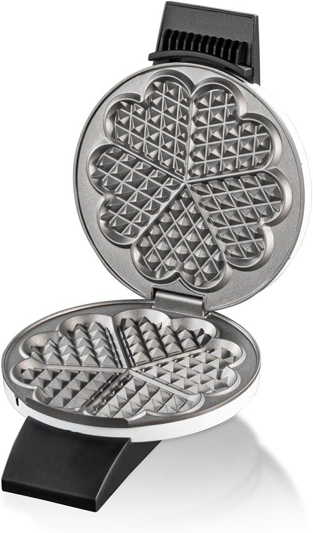 image:imageCloer 1620 Gaufrier pour gaufres en forme de cur 930 W taille de gaufre 155 cm degr de brunissement infiniment variable noirBlanc