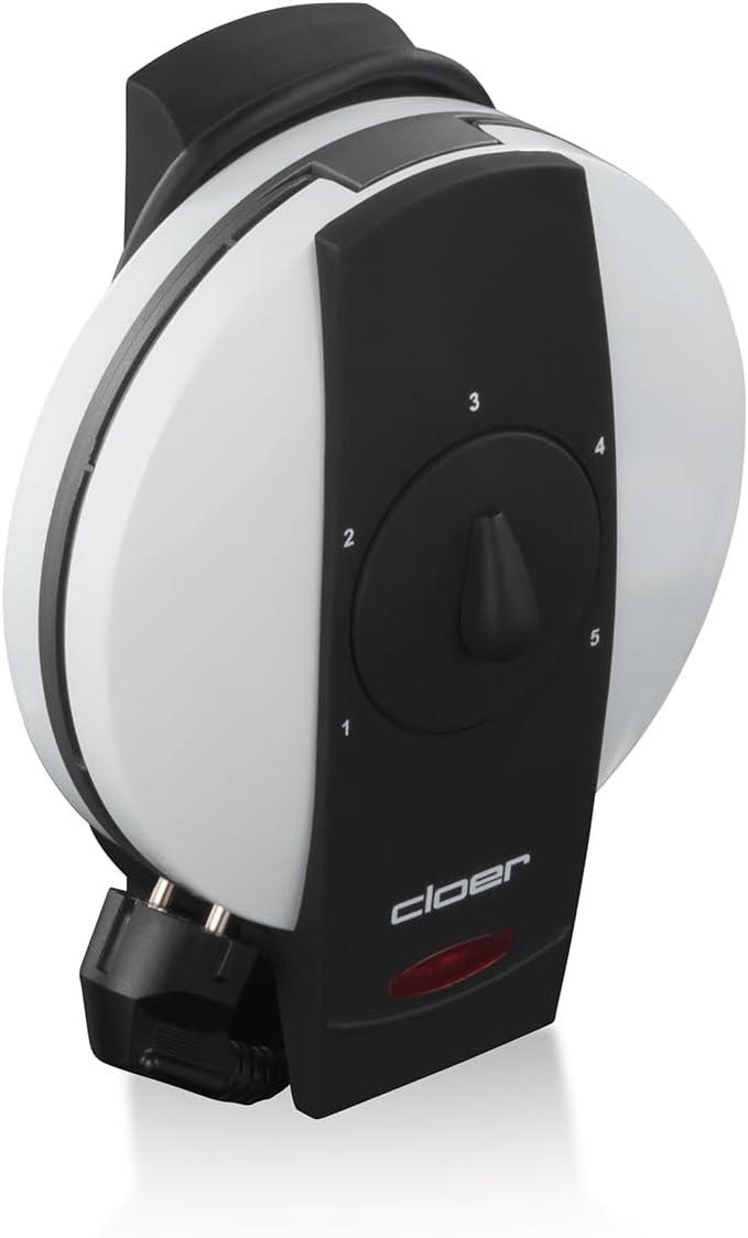 image:imageCloer 1620 Gaufrier pour gaufres en forme de cur 930 W taille de gaufre 155 cm degr de brunissement infiniment variable noirBlanc