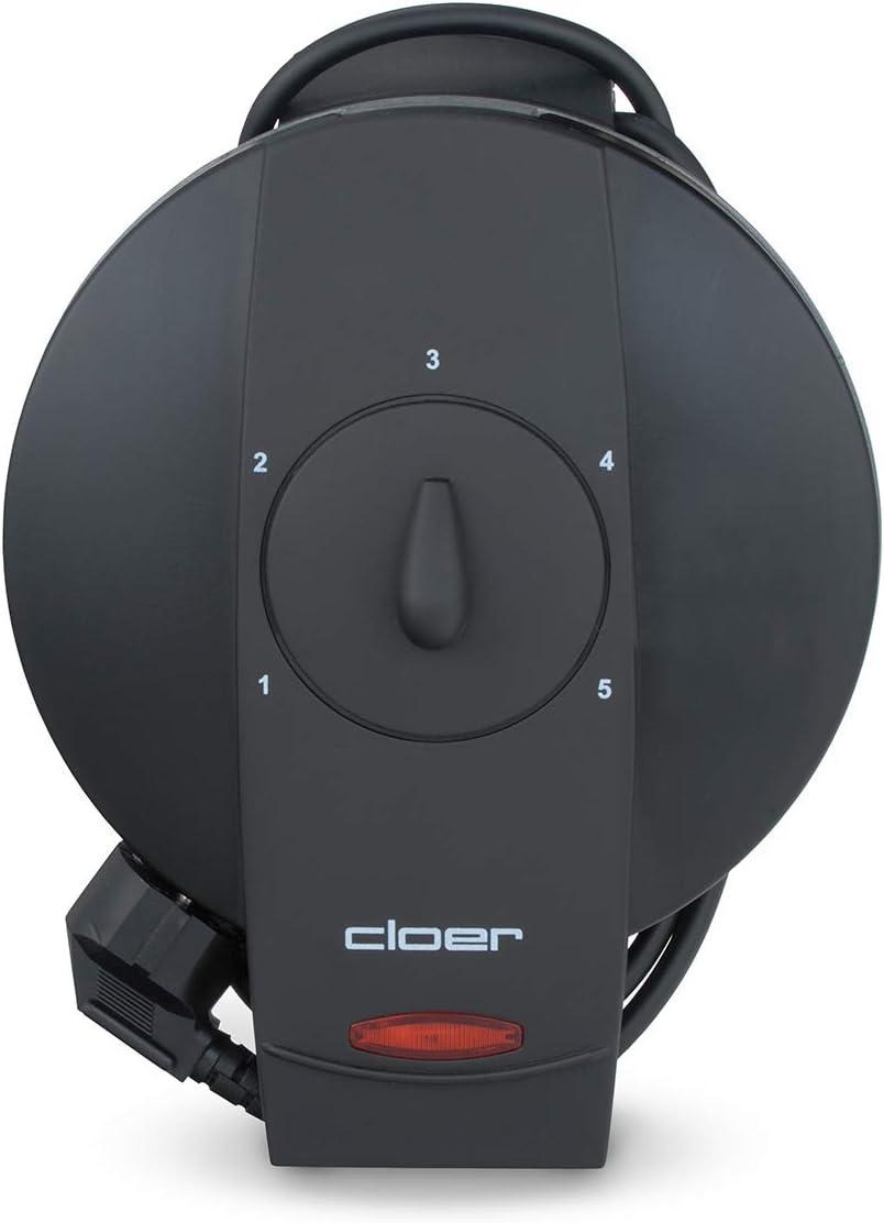 image:imageCloer 1620 Gaufrier pour gaufres en forme de cur 930 W taille de gaufre 155 cm degr de brunissement infiniment variable noirNoir