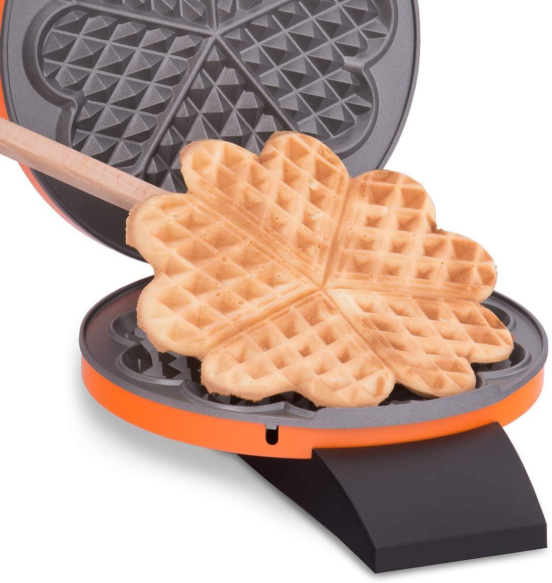 image:imageCloer 1620 Gaufrier pour gaufres en forme de cur 930 W taille de gaufre 155 cm degr de brunissement infiniment variable noirOrange