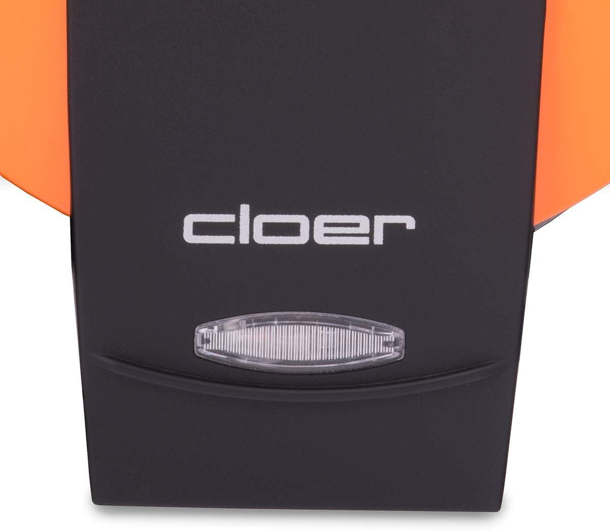 image:imageCloer 1620 Gaufrier pour gaufres en forme de cur 930 W taille de gaufre 155 cm degr de brunissement infiniment variable noirOrange