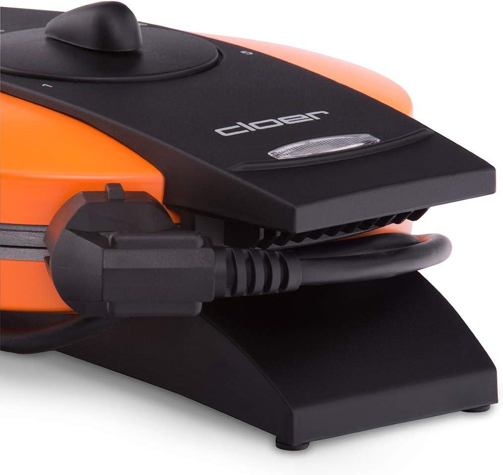 image:imageCloer 1620 Gaufrier pour gaufres en forme de cur 930 W taille de gaufre 155 cm degr de brunissement infiniment variable noirOrange