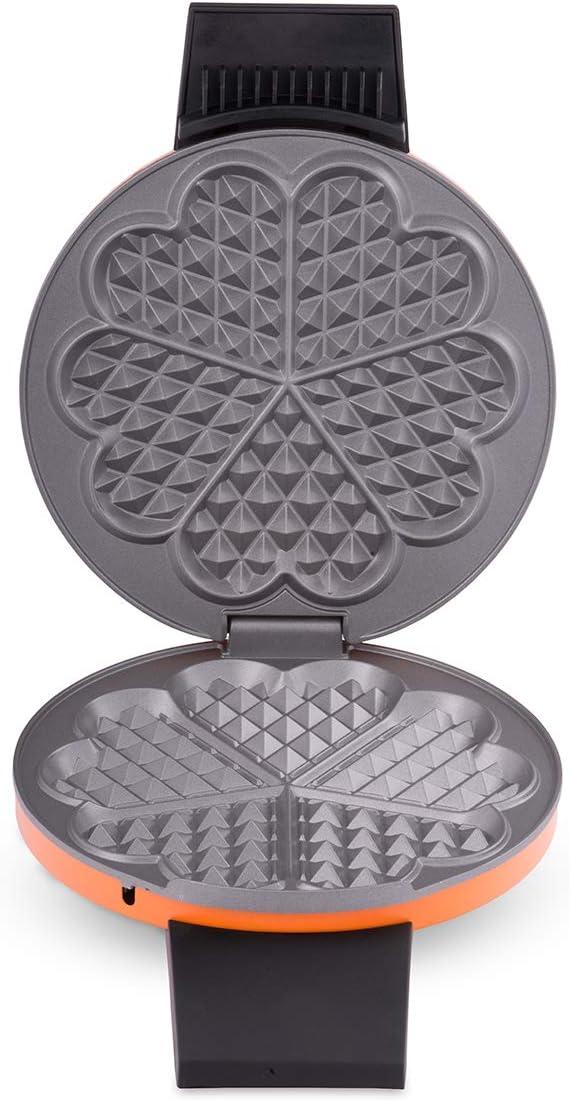 image:imageCloer 1620 Gaufrier pour gaufres en forme de cur 930 W taille de gaufre 155 cm degr de brunissement infiniment variable noirOrange