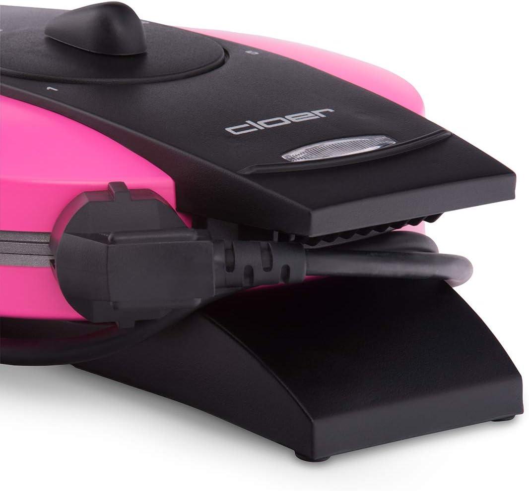image:imageCloer 1620 Gaufrier pour gaufres en forme de cur 930 W taille de gaufre 155 cm degr de brunissement infiniment variable noirRose Bonbon