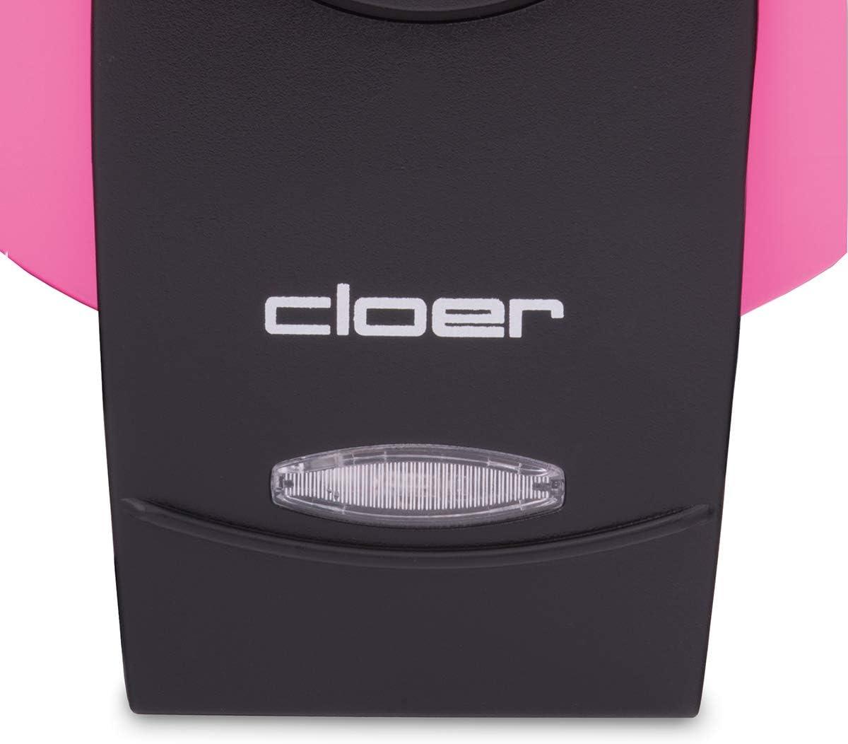 image:imageCloer 1620 Gaufrier pour gaufres en forme de cur 930 W taille de gaufre 155 cm degr de brunissement infiniment variable noirRose Bonbon