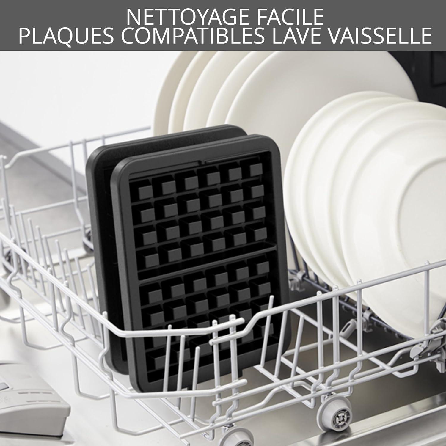 image:imageKRUPS Gaufrier Rotatif Cuisson parfaites Cuisson homogne Utilisation facile Plaques antiadhsives Haute prcision Rangement vertical FDD95D10 Noir MtalSingle