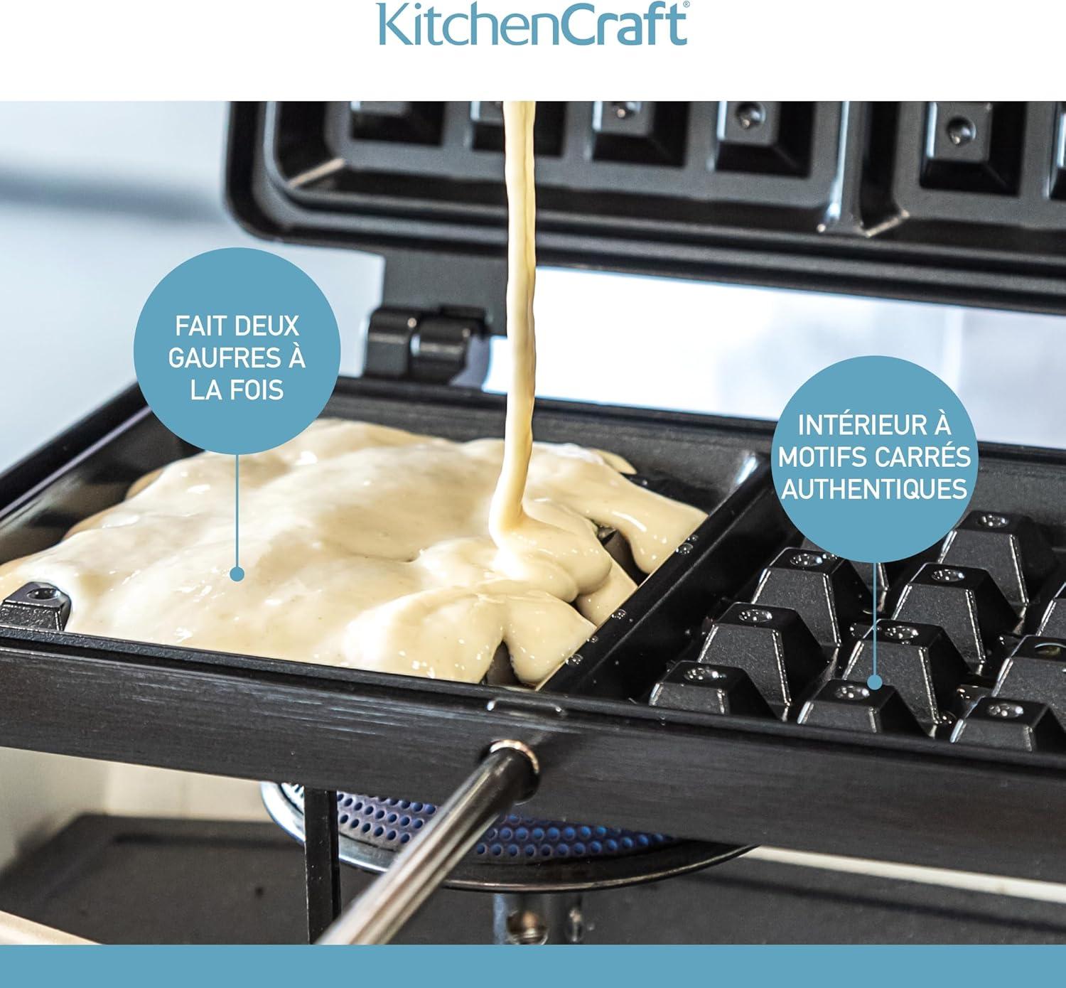 image:imageKitchenCraft Gaufrier Avec Revtement Antiadhsif Gaufrier Pour Cuisinire Simple Et Pratique Noir