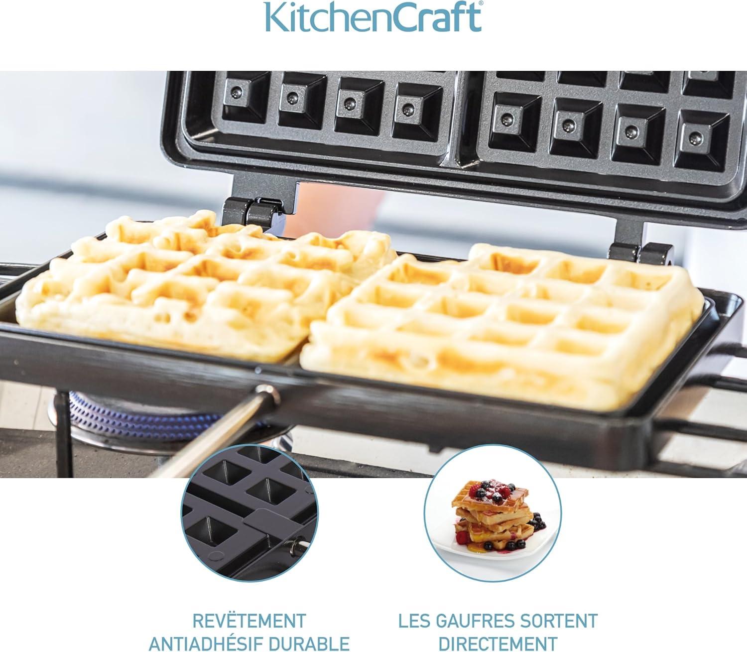 image:imageKitchenCraft Gaufrier Avec Revtement Antiadhsif Gaufrier Pour Cuisinire Simple Et Pratique Noir