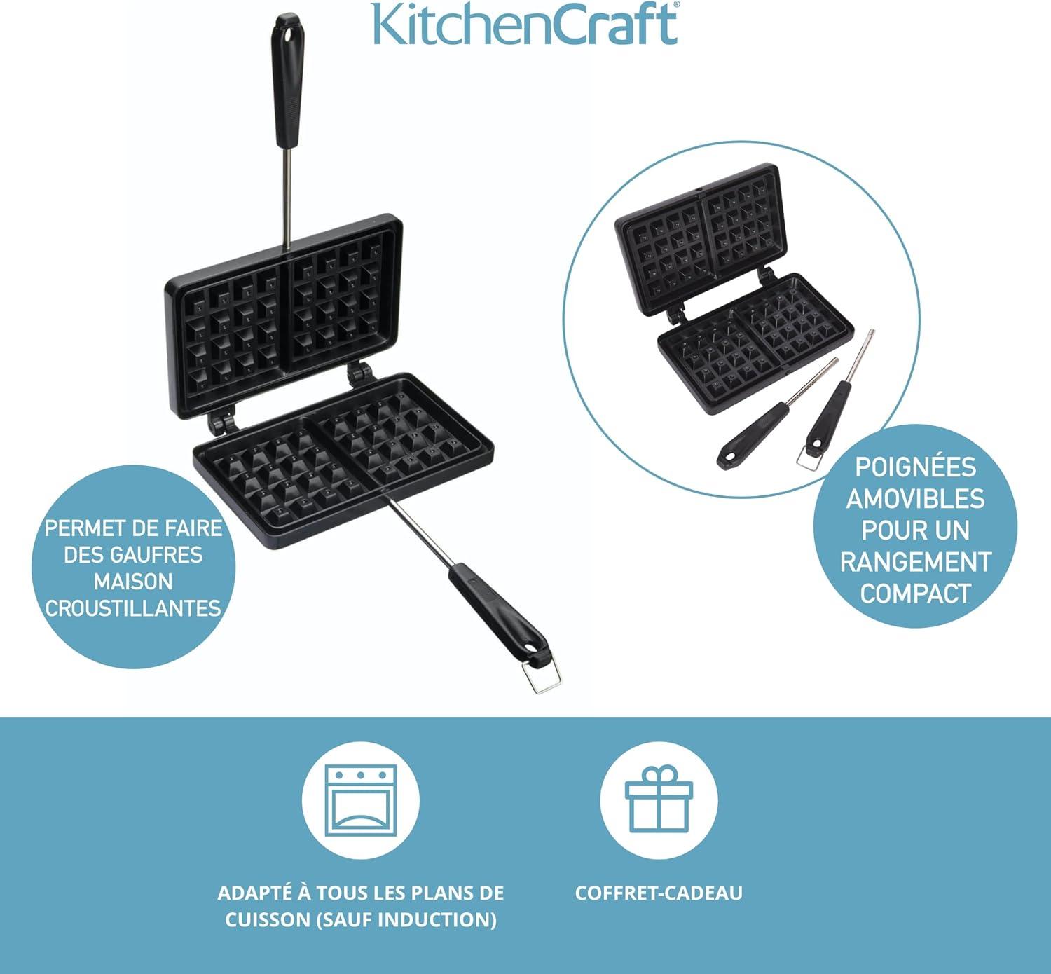 image:imageKitchenCraft Gaufrier Avec Revtement Antiadhsif Gaufrier Pour Cuisinire Simple Et Pratique Noir