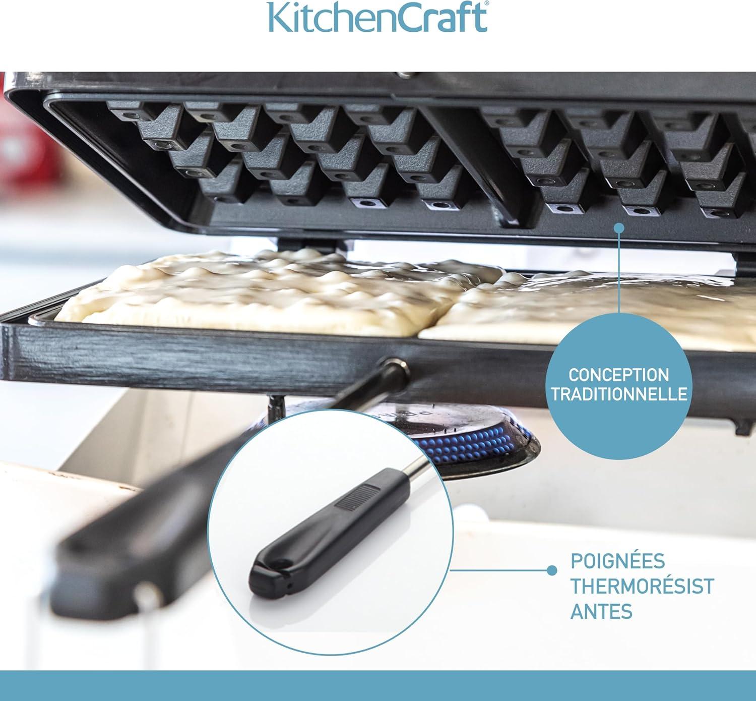 image:imageKitchenCraft Gaufrier Avec Revtement Antiadhsif Gaufrier Pour Cuisinire Simple Et Pratique Noir