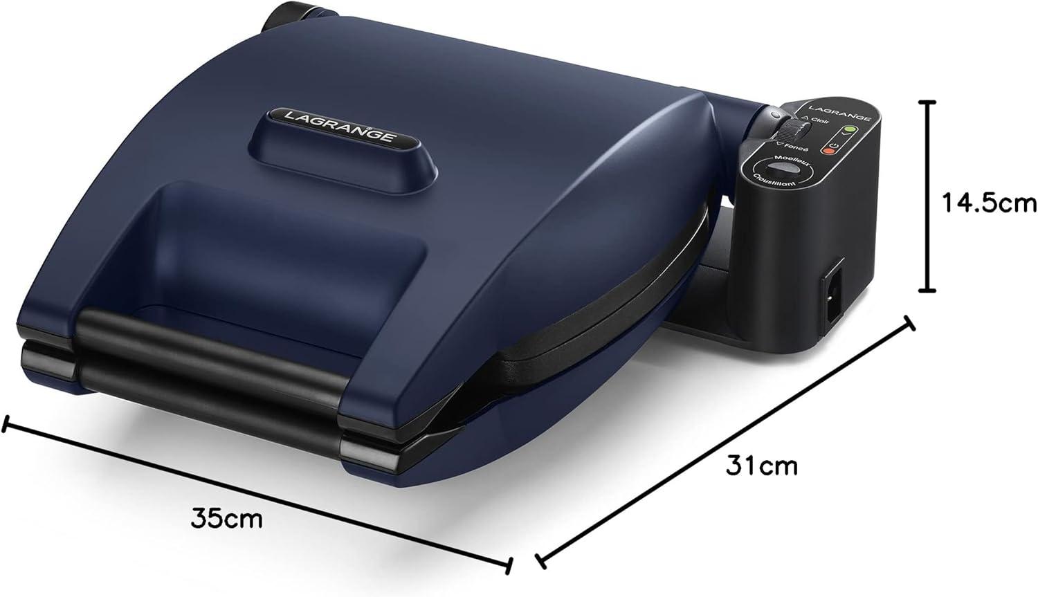 image:imageLAGRANGE Gaufrier Premium 1200W 3 jeux de plaques inclus Gaufre Gaufrette ampamp Croque Monsieur Fabriqu en France Rversible sur son socle Cuisson personnalise Multifonction 019642