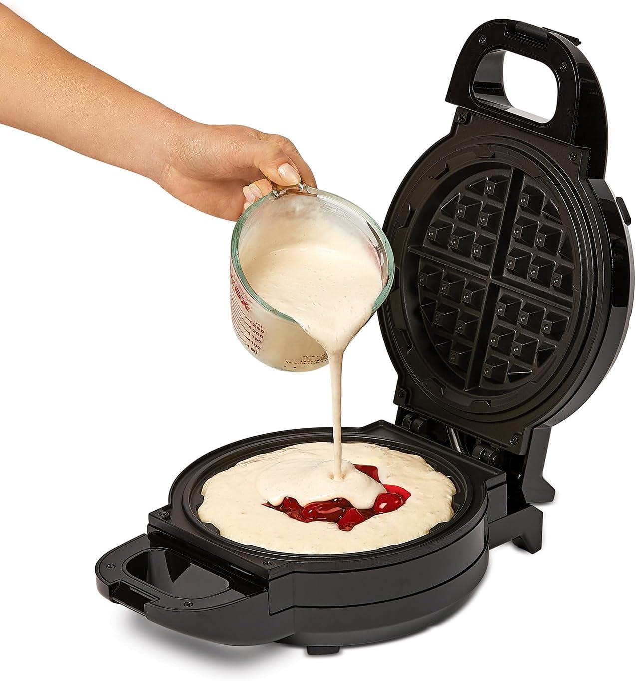 image:imageMYBO TV WONDER GAUFRES Gaufrier pour gaufres fourres sucres ou sales Gaufres de 17 cm dpaisseur Antiadhsif Facile et Rapide Nettoyage Facile Livre de recettes inclus