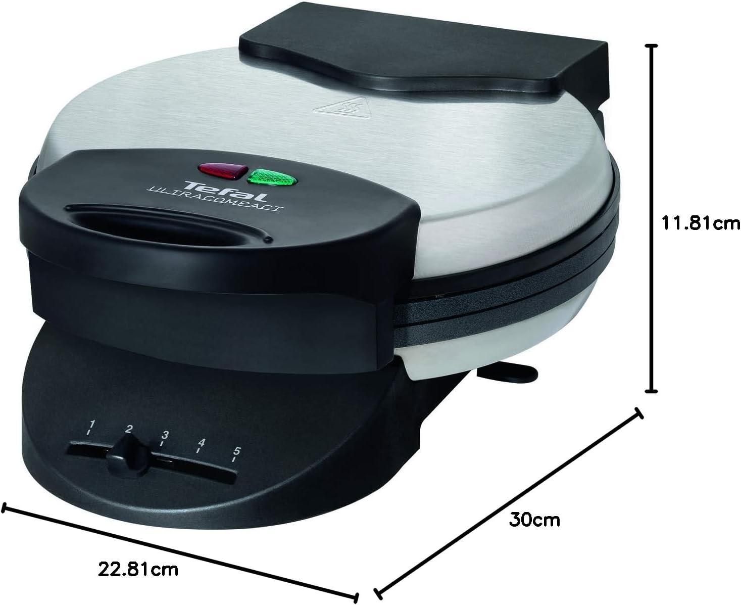 image:imageTefal WM310D Gaufrier en forme de cur pour gaufres en forme de cur rgulateur de temprature en continu plaques antiadhsives bac rcuprateur de pte noir 1000 W