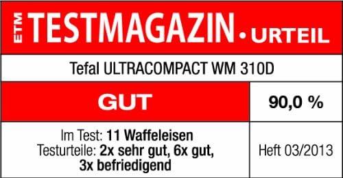 image:imageTefal WM310D Gaufrier en forme de cur pour gaufres en forme de cur rgulateur de temprature en continu plaques antiadhsives bac rcuprateur de pte noir 1000 W