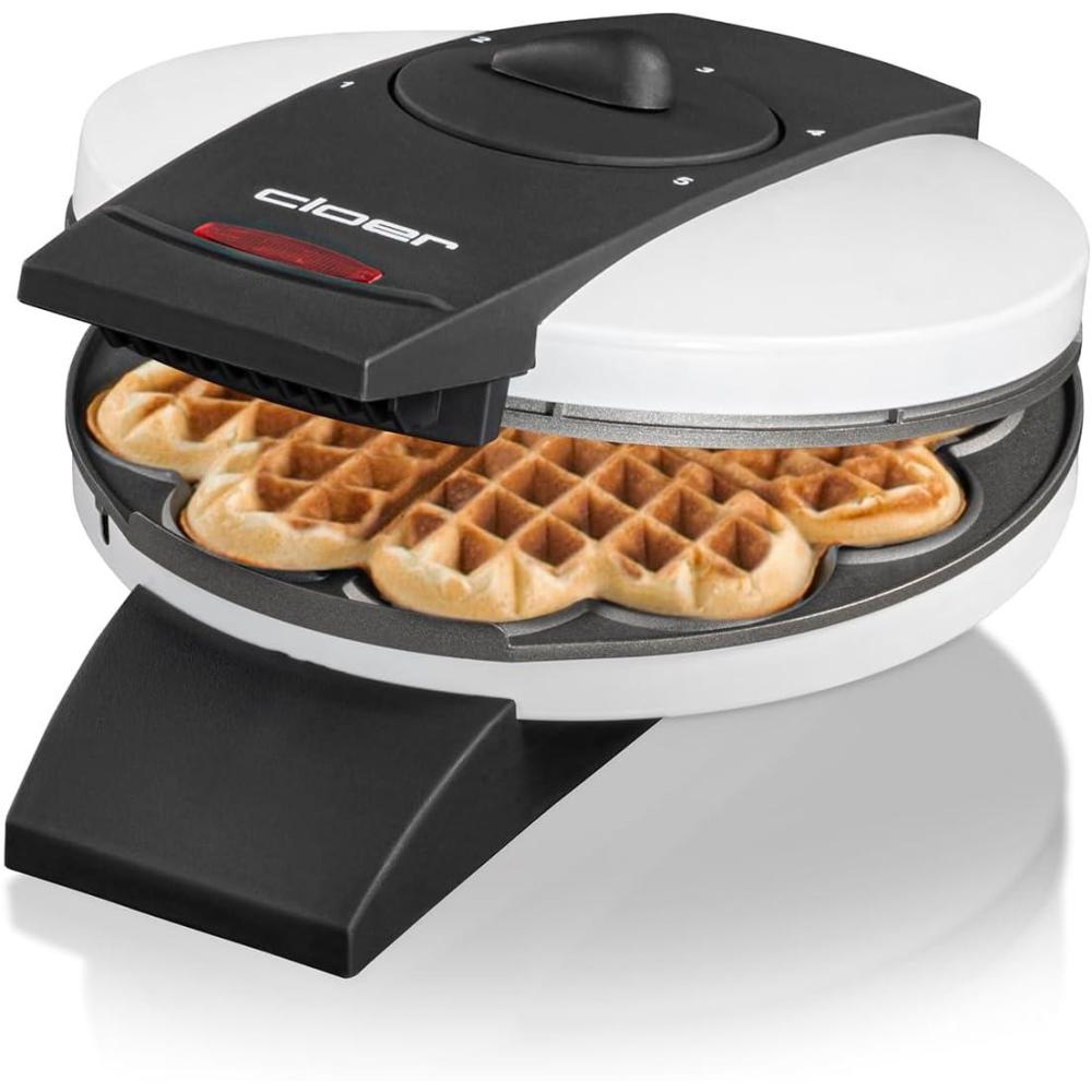 image:imageCloer 1620 Gaufrier pour gaufres en forme de cur 930 W taille de gaufre 155 cm degr de brunissement infiniment variable noirBlanc