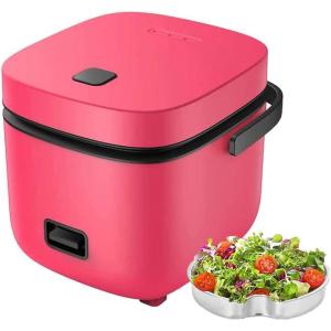 1,Mini Cuiseur À Riz pour 1 Personne, Cuiseur À Riz et Cuiseur Vapeur De Petite Taille De 1,2 Litre, Tasse À Mesurer et Spatule(1)