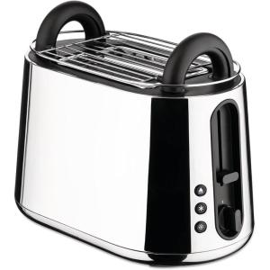 Alessi Plissé MDL08 W – Grille-Pain Design, Six Niveaux de Dorure, en Résine Thermoplastique, Fiche Européenne 850 W, Blanc(Noir)