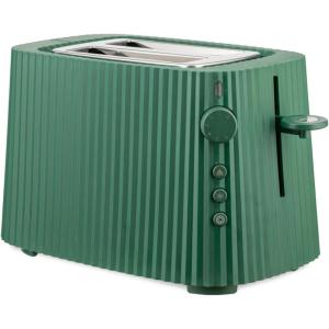 Alessi Plissé MDL08 W – Grille-Pain Design, Six Niveaux de Dorure, en Résine Thermoplastique, Fiche Européenne 850 W, Blanc(Vert)
