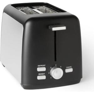 Amazon Basics Grille-Pain 2 Tranches avec 7 Niveaux de Dorage et Tiroir Ramasse-miettes Amovible, Fentes Extra Larges, 800W, Noir(Toaster)