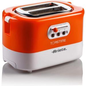 Ariete 159 Grille-pain 2 tranches avec pinces, tiroir ramasse-miettes Noir(Blanc/Orange)