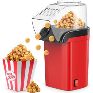 1200W Machine à Pop Corn,Machine à pop-corn à Air Chaud,Appareils à popcorn électrique,Fonctionnement à Un Bouton, Prêt En 3 Minutes,Huile Sans Graisse,pour les soirées Cinéma