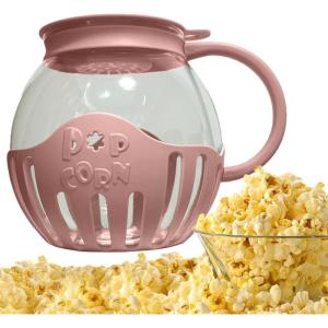 Bol à popcorn pour micro-ondes – Pot à pop-corn pour micro-ondes – Machine à popcorn – Pot multifonction en BPA de 2,25 litres – Passe au lave-vaisselle pour pop-corn fait maison(Rose)