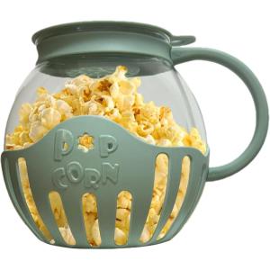 Bol à popcorn pour micro-ondes – Pot à pop-corn pour micro-ondes – Machine à popcorn – Pot multifonction en BPA de 2,25 litres – Passe au lave-vaisselle pour pop-corn fait maison(Vert)
