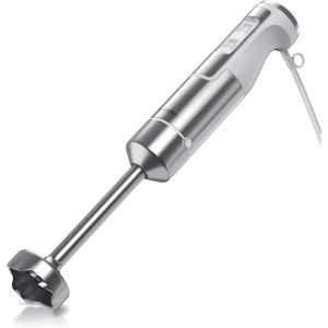 Arendo – Mixeur plongeant 1000 W – Mélangeur en acier inoxydable – Mixeur – Couteau à quatre lames – Réglage en continu de la vitesse – Bouton turbo – Moteur puissant de 1000 W – GS – Avec verre
