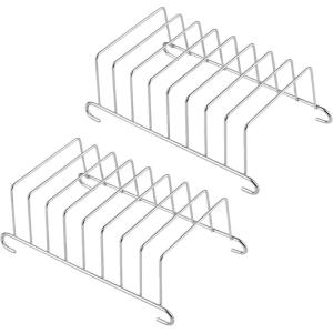 2 pièces Porte-grilles en acier inoxydable pour friteuse à air chaud et friteuse sans huile, porte-grilles avec espace pour 8 tranches de pain, polyvalent pour une utilisation domestique