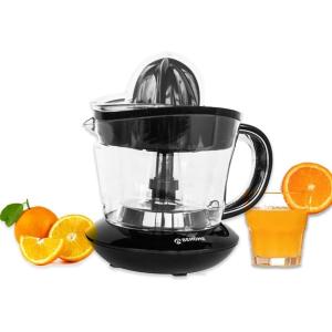Behome Presse agrumes électrique, petite contenance 700 ml, en plastique, mouvement bidirectionnel, avec double cône de pressage, carafe graduée, noir(Unique)
