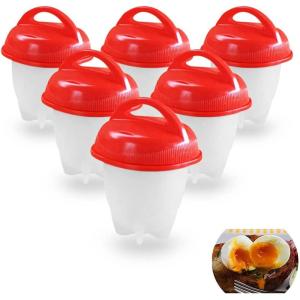 6 Pcs Chaudière à Oeufs, Cuisine Antiadhésifs Chaudière à Oeufs en Silicone Sans Coquille, Cuiseur d&rsquo;oeufs Coquetier Gel Silice de Qualité Alimentaire sans BPA,Adapté à la Maison et au Restaurant